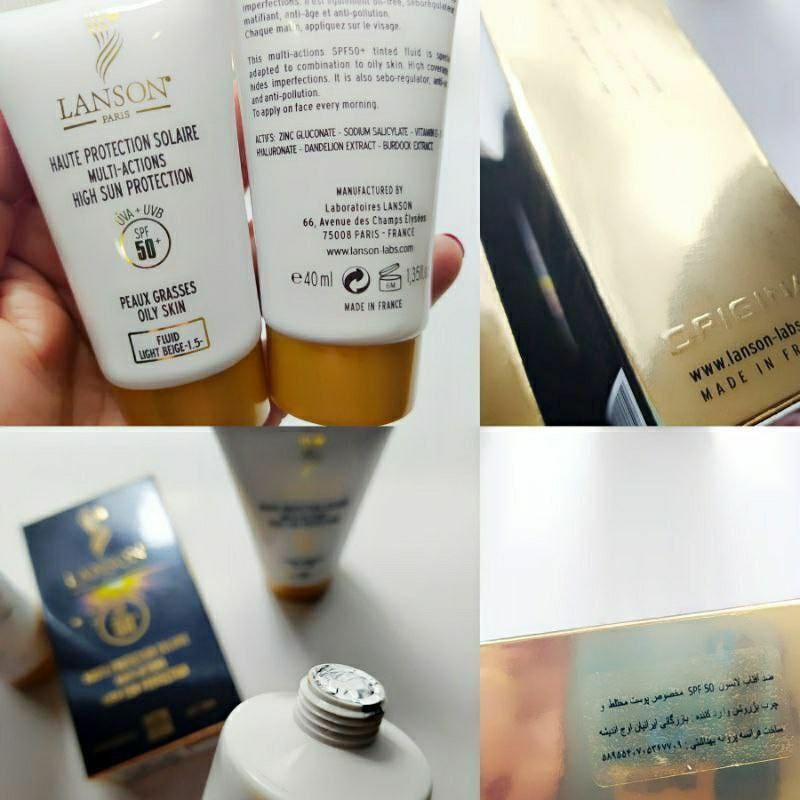 ضدآفتاب ضدچروک لانسون با 50درصد مناسب برای پوست چرب و حتی خشک پوشاندن جای لک و جوش دارای فیلترهای ضدآفتاب طبیعی